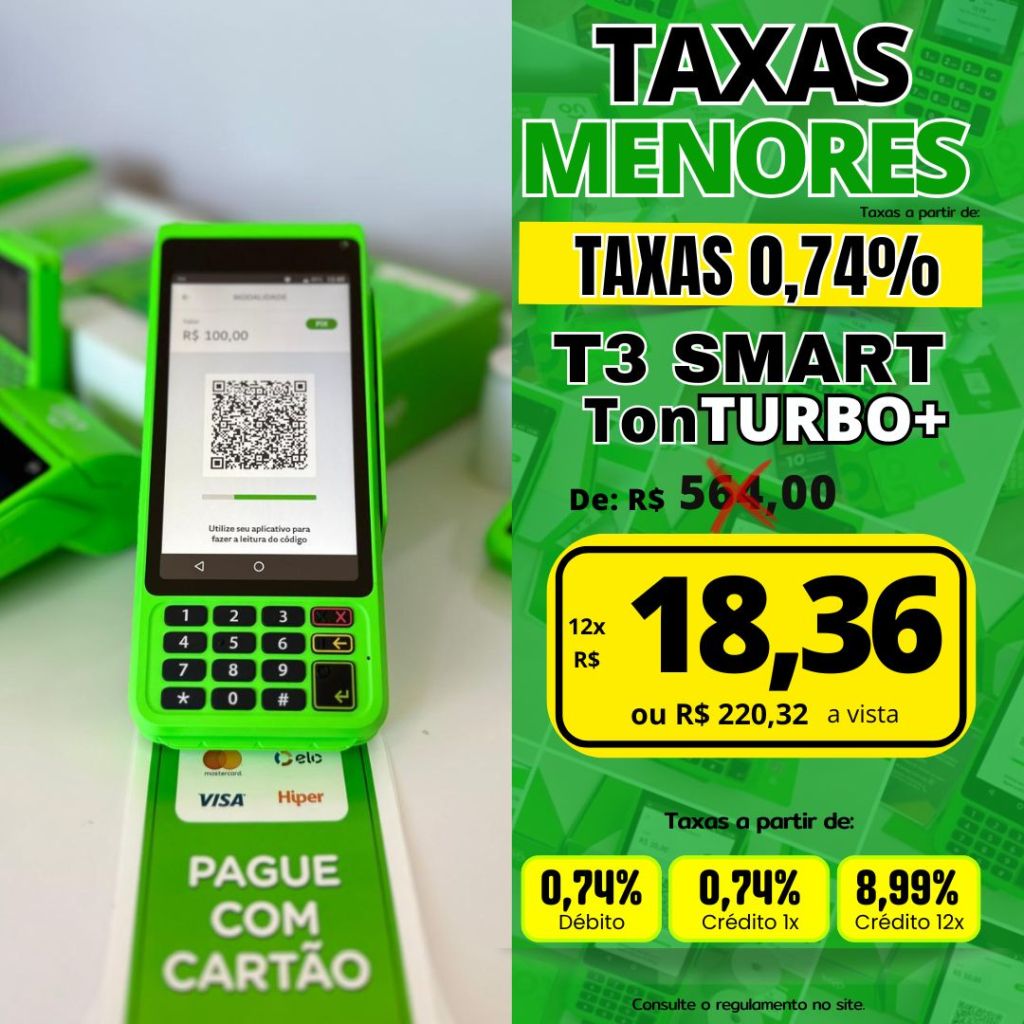 
Se você precisa de uma maquininha confiável, barata e com taxas imbatíveis, a Ton é a escolha certa!

📌 Taxas reduzidas para quem vende no débito, crédito e parcelado
📌 Sem aluguel e sem dor de cabeça
📌 Aceita todas as bandeiras e Pix

🔥 Oferta por tempo limitado! Clique e garanta a sua agora mesmo: